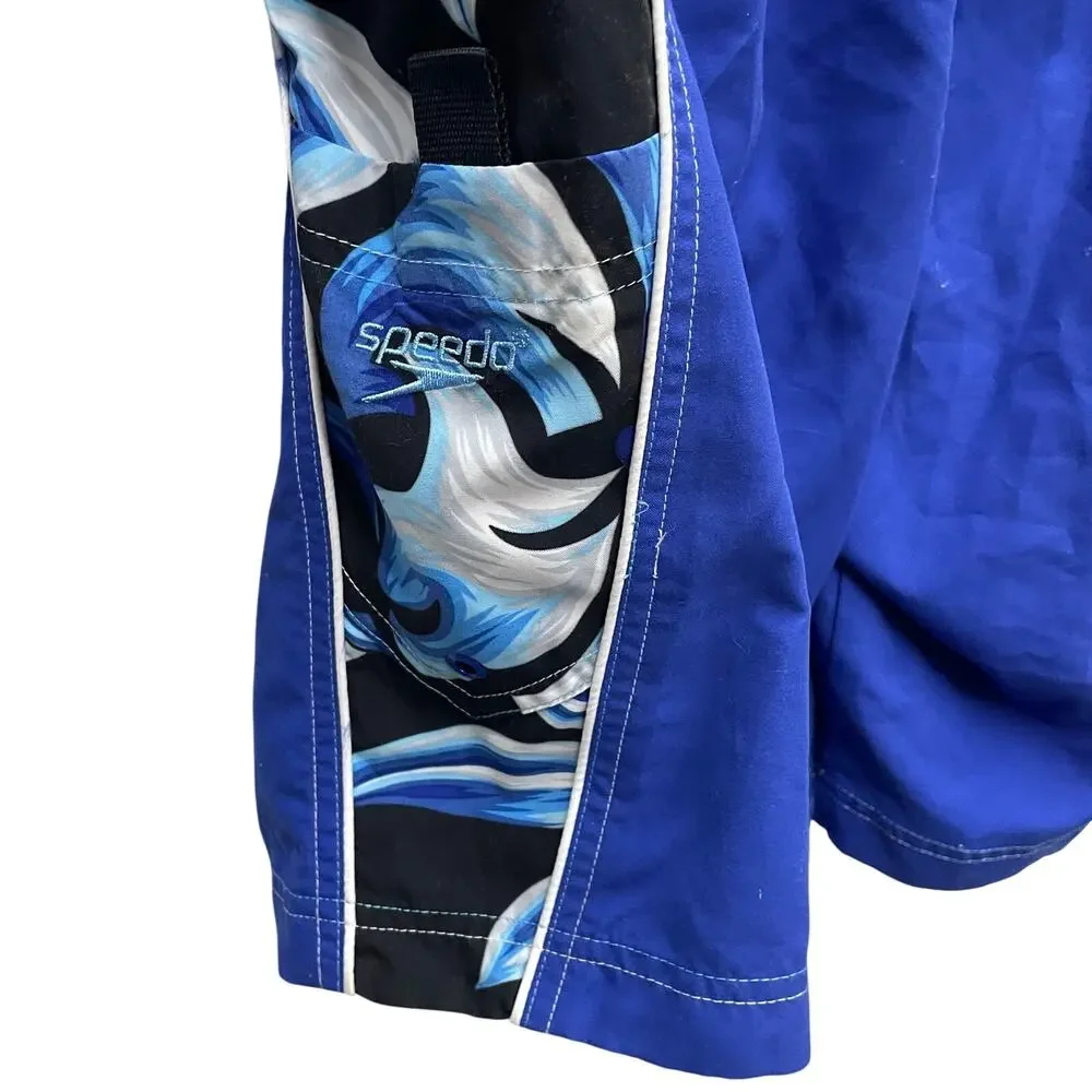 Speedo Cobalt Blue Swim Trunks Waterproof Pocket Size XL NWT